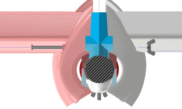 CAD view of the fairing assembly from the front