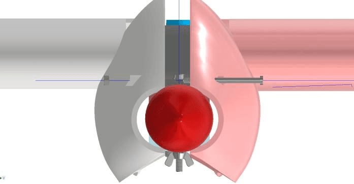 CAD view of the fairing assembly from the rear