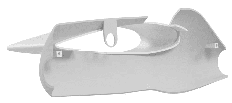 Planform view of the fuselage to main-wing fairing