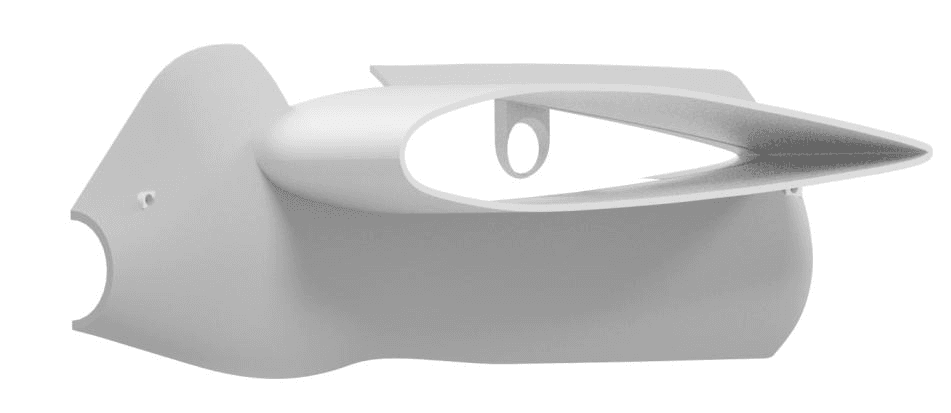 CAD view of the fuselage to main-wing fairing shaped to the NACA 2414 aerofoil section