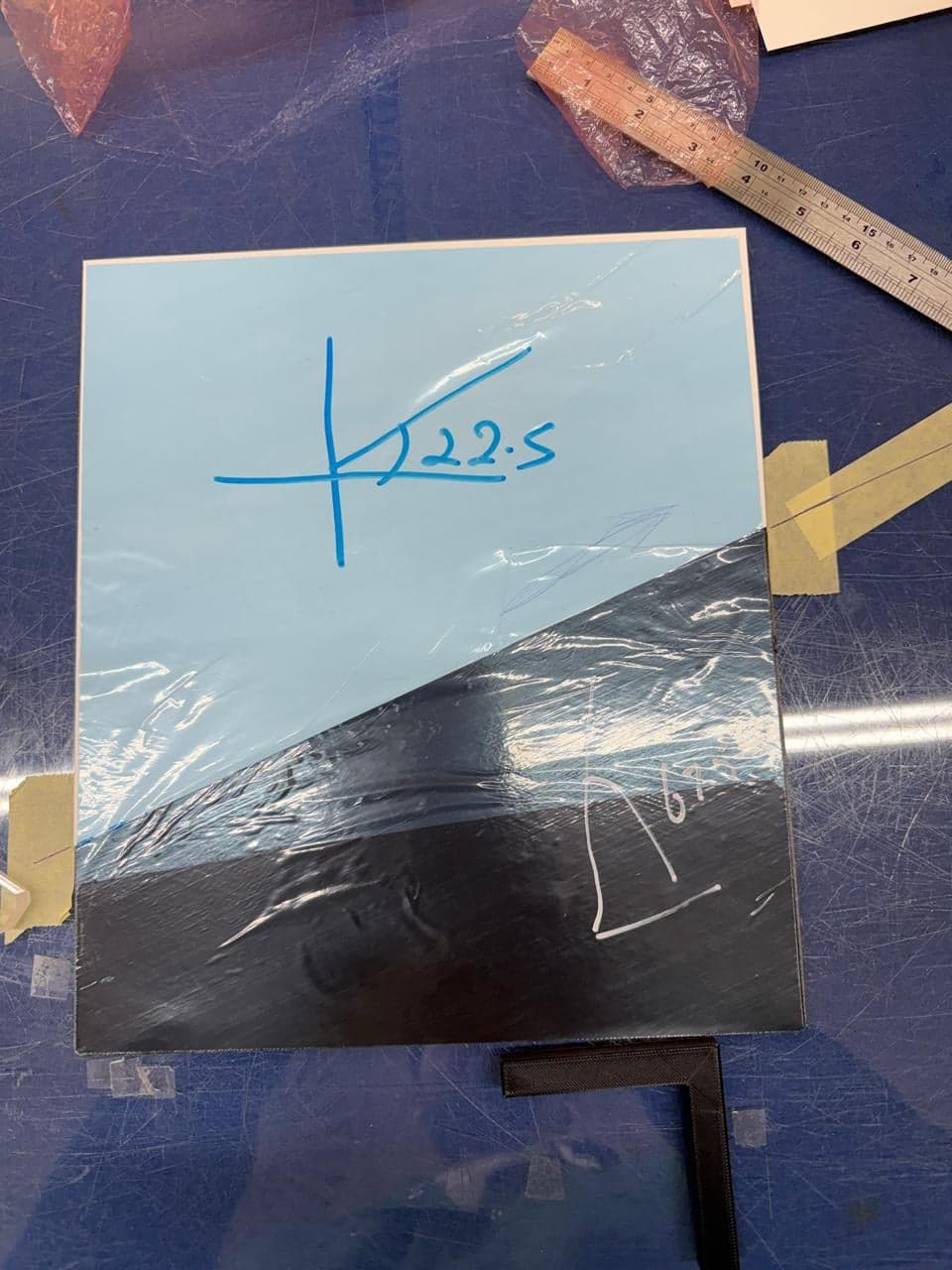 A second ply laid over a broken ply as a repair during layup